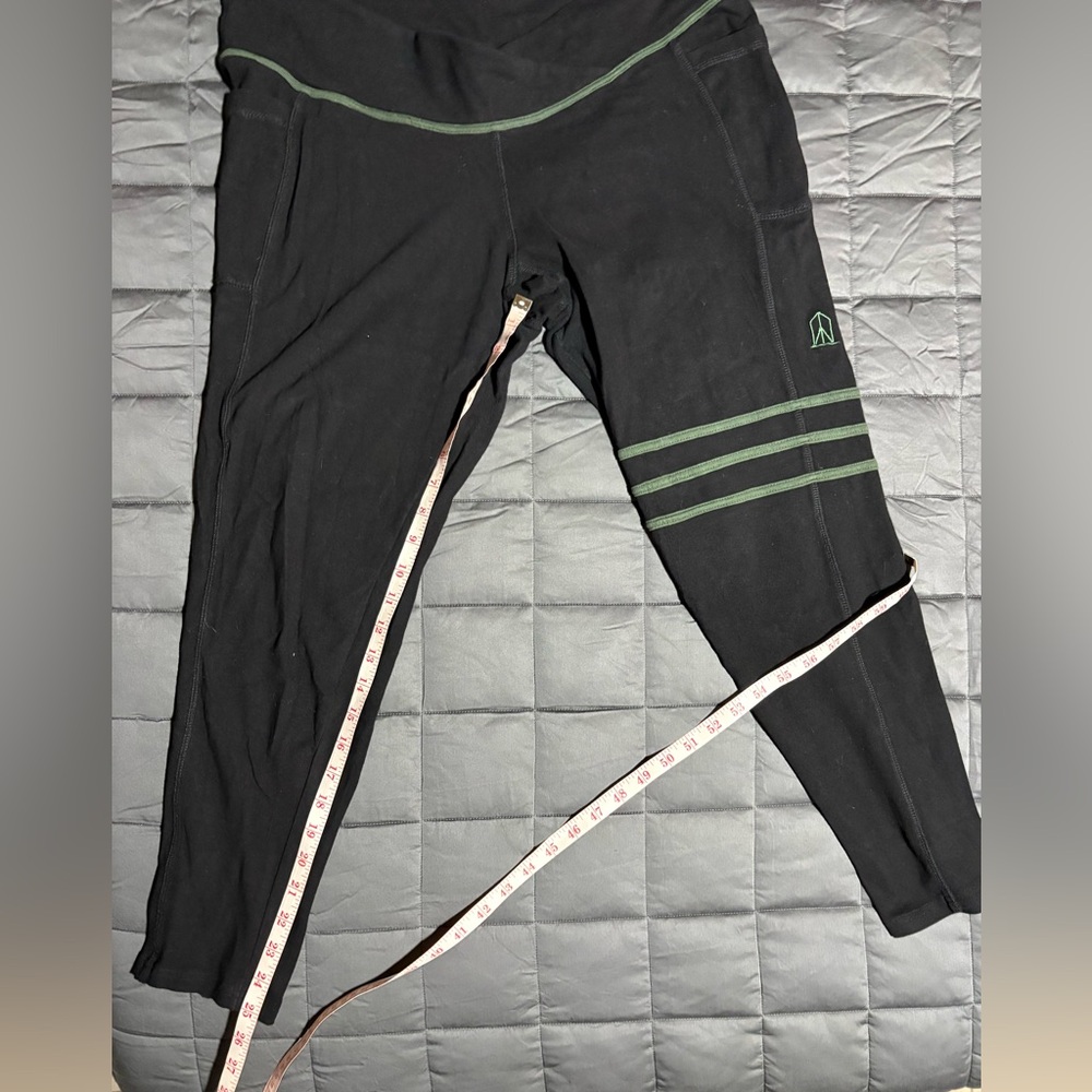Coven Black Leggings with Green Stripes - Picture 3 of 9